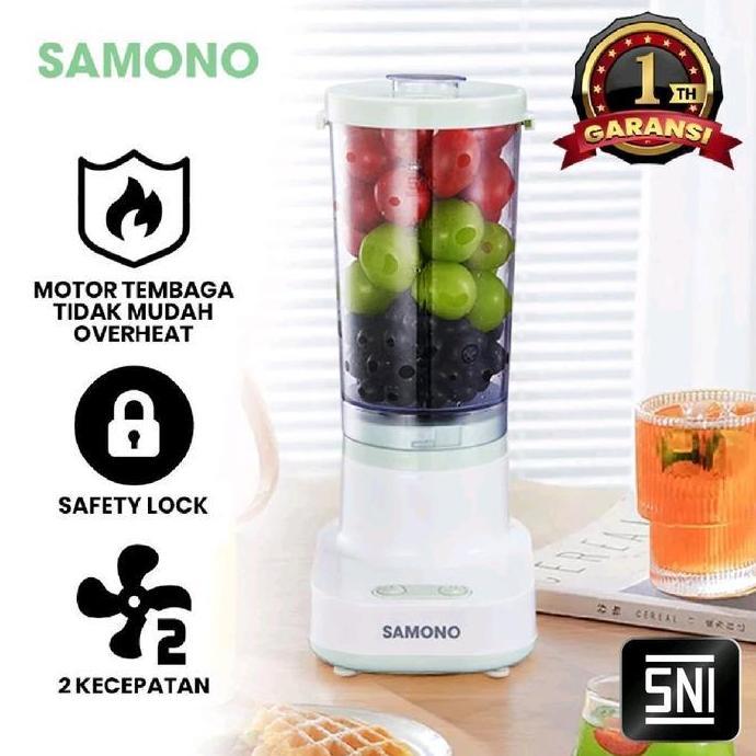 cintamellyshop - samono sw-bl18 mini blender juicer 6ml - 2 speed 18w 4 pisau