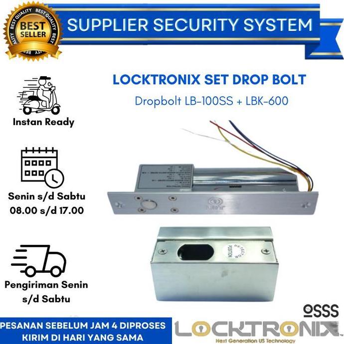 LOCKTRONIX BUNDLE SET DROPBOLT LB-100 +BRACKET  LBK-600 ORIGINAL DAN TERPERCAYA