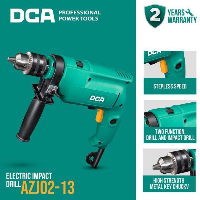 Promo Dca Impact Drill / Bor Tangan Impact Listrik 500Watt 13Mm Azj02-13