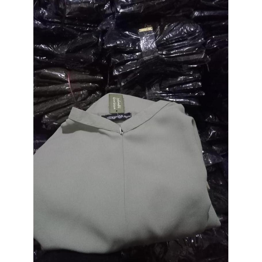 Sale [Gamis Hermosa]Gamis Hermosa Bahan Wollycrepe Polos Warna Sage-Gamis Polos Sage Terbaru-Gamis J