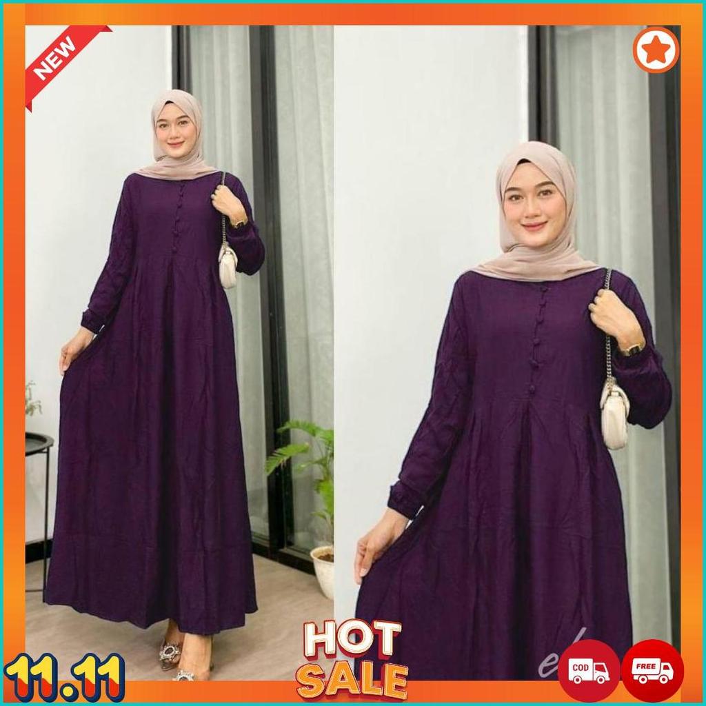 BURGUNDY GAMIS TWILL ORIGINAL POLOS TERLARIS KANCING BUNGKUS BUSUI FRIENDLY COD [G2]