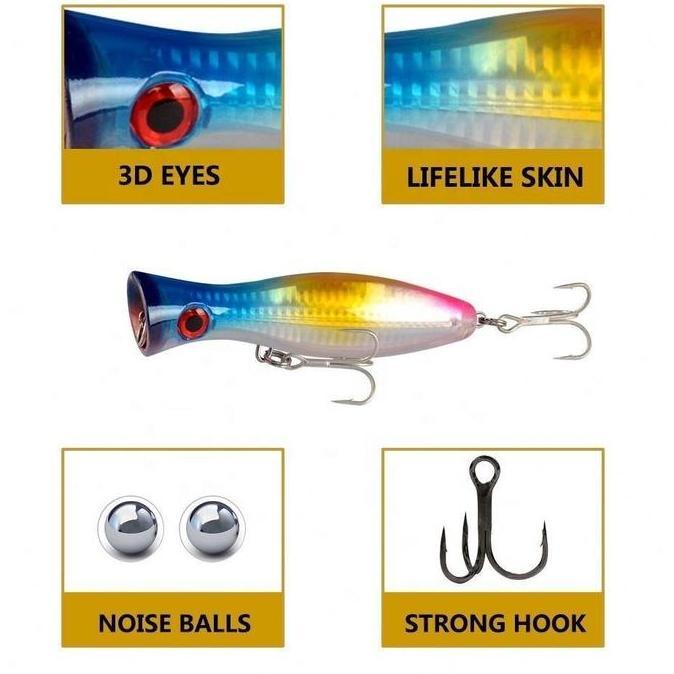 Umpan pancing 12cm43g permukaan air garam mengambang rocker GT umpan pancing umpan keras buatan umpa