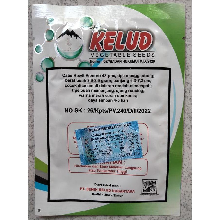 Benih Cabe Rawit ASMORO 43 PNC 10 Gram Cap Kelud - Bibit Cabai Rawit ASMORO 43 pnc