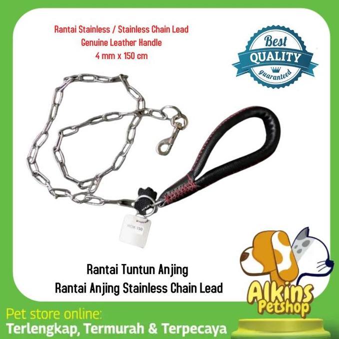 Rantai Tuntun Anjing / Rantai Anjing Stainless Steel 4 mm x 150 cm ROX Promo Premium