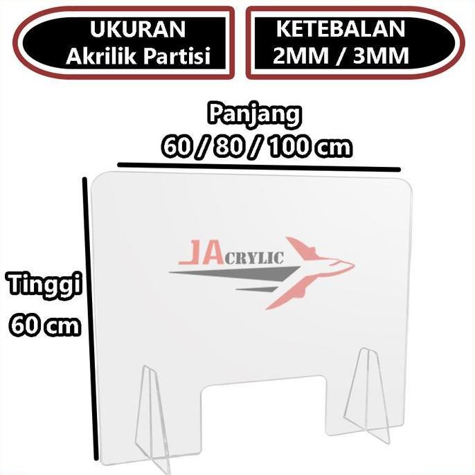 Partisi Sekat Meja Akrilik 2mm/3mm Table Divider