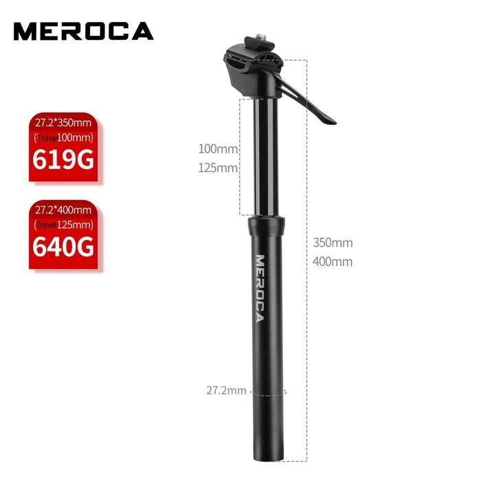 Meroca Dropper Adjustable Seatpost 27.2 Tuas Diameter Seatposh Sepeda 27.2Mm Travel 100 125 Mm Tuas 