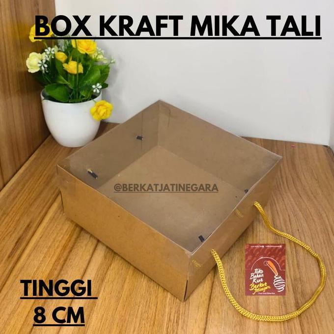 Dus/ Box/Kotak Kue/Box Kraft Mika Tali / Box Mika / Mika Kotak / Pcs
