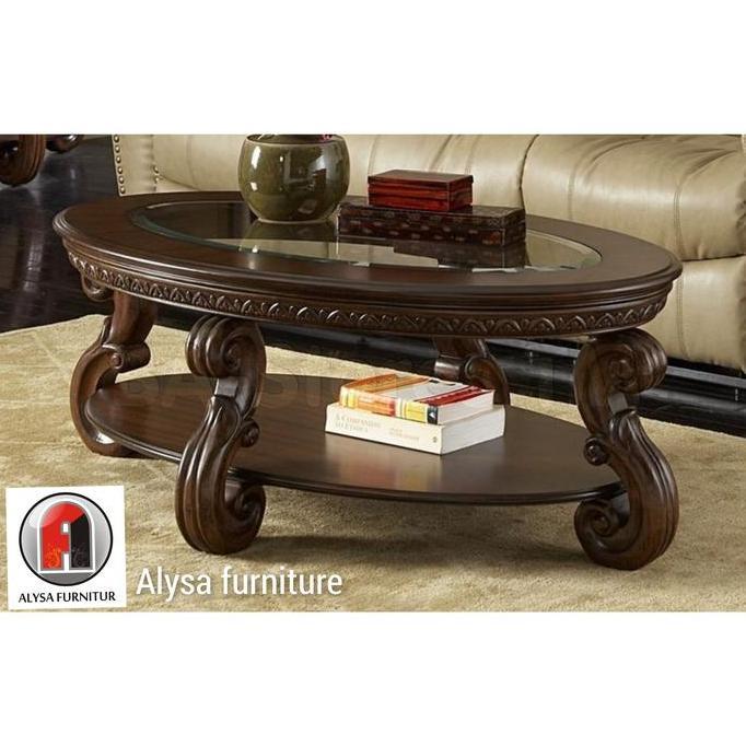 Terlaris Meja Tamu Jati, Coffee Table, Meja Kopi Jati, Freem Kaca Hias