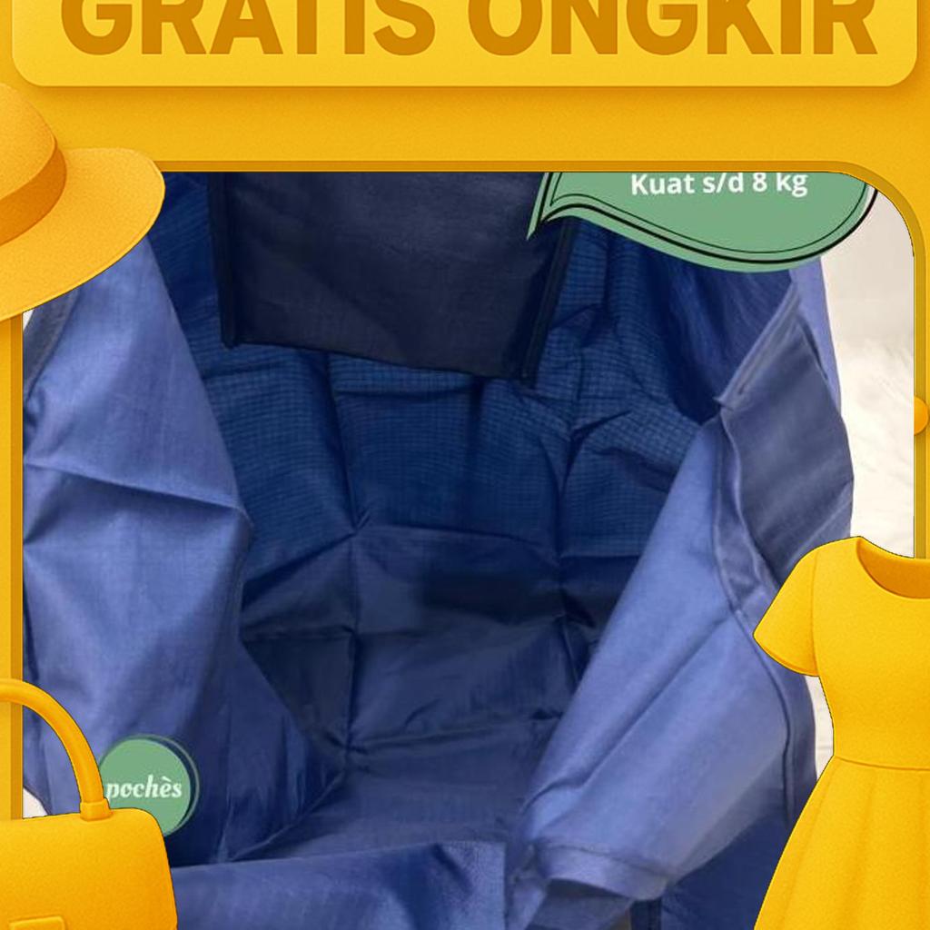 Tas Belanja Lipat Parasut Polos 6 Warna Ukuran Jumbo