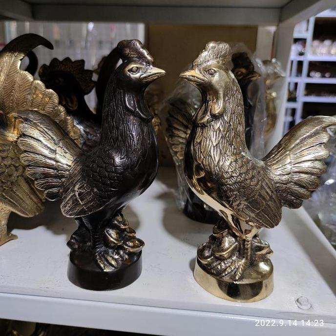 Terlaris Patung Ayam Emas Hoki Logam Kuningan