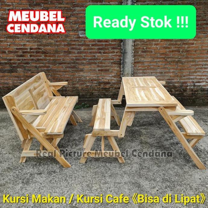 Terlaris Meja Kursi Cafe Kayu Jati / Kursi Taman Kayu Jati / Kursi Cafe Lipat