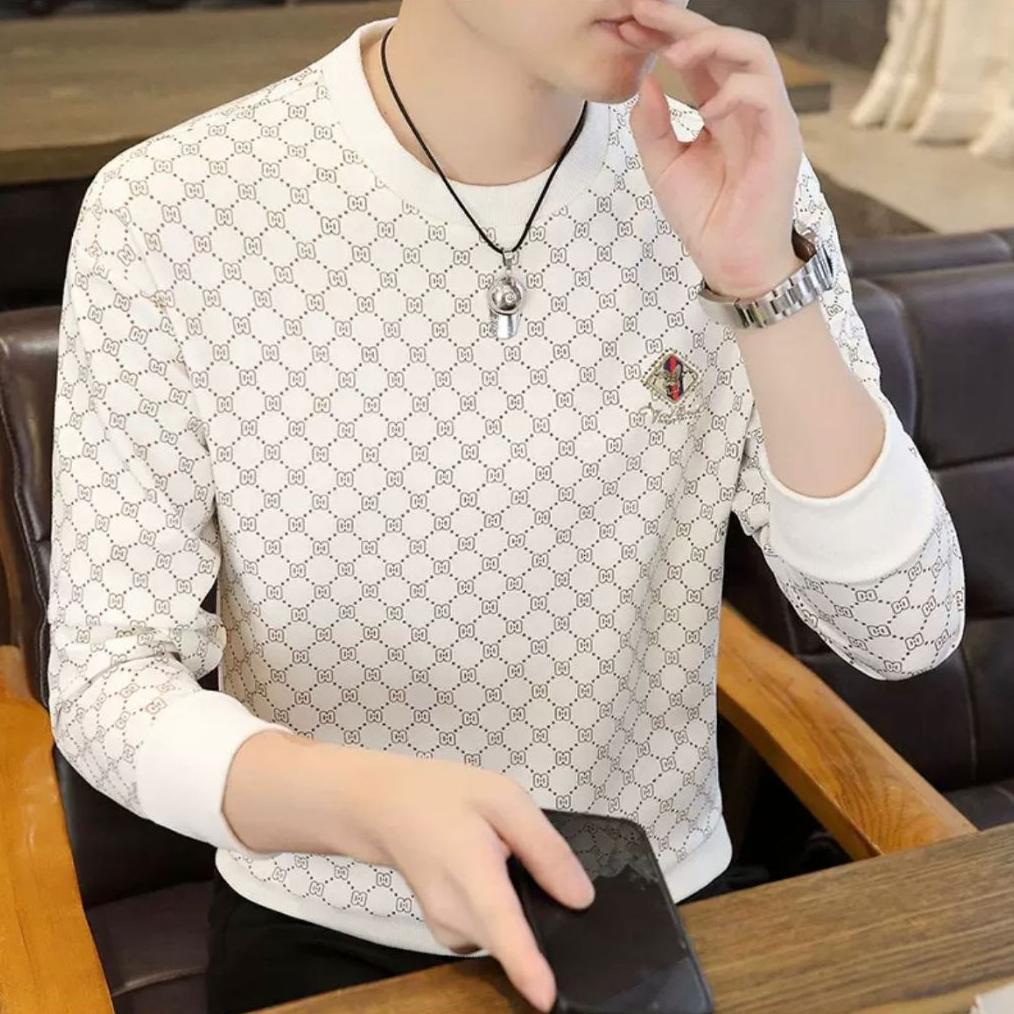 Sweater Crewneck Pria Lengan Panjang Gucci Premium Bagus