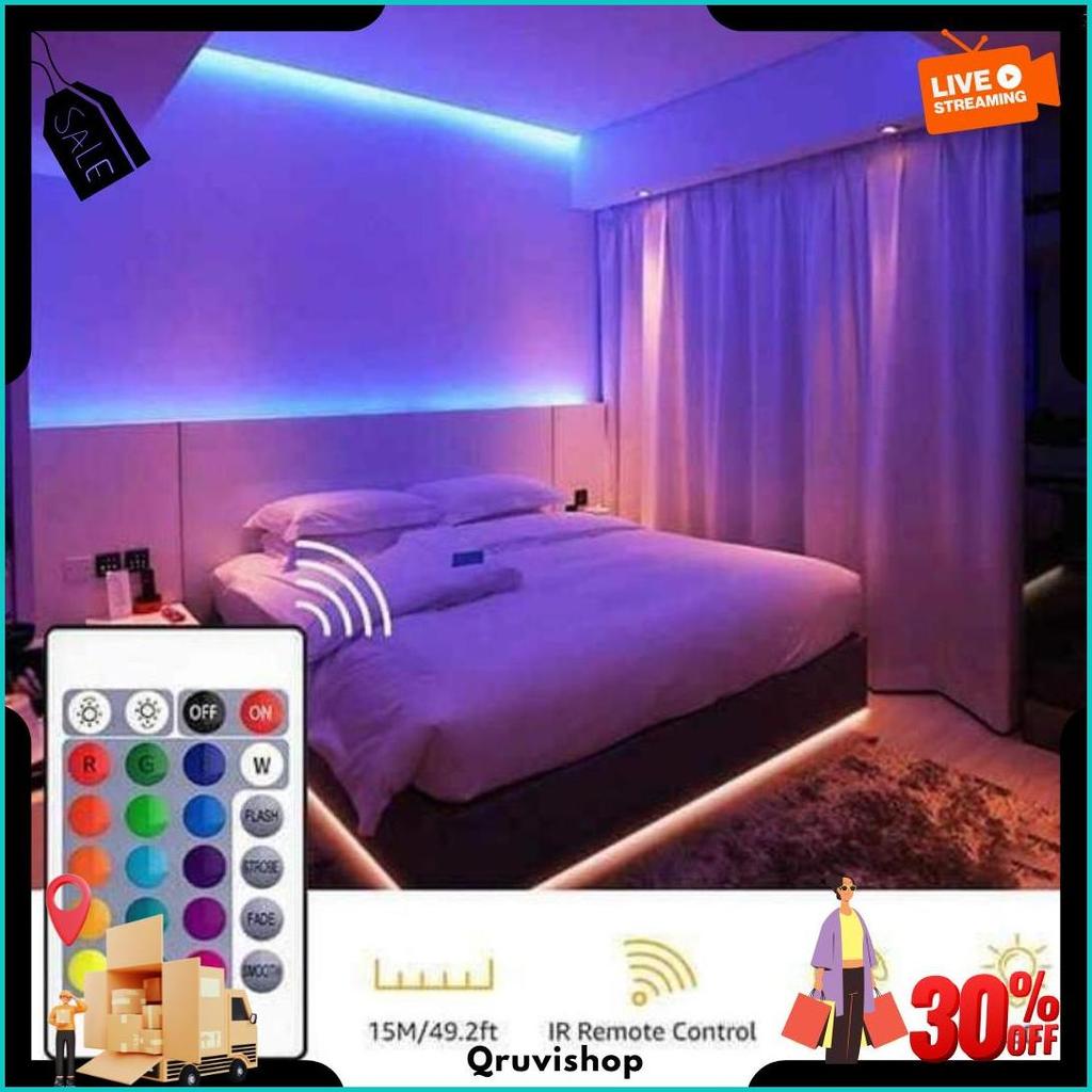 [3528 10M] Lampu Led Strip Rgb 16 Warna Remote Tiktok Warna Warni Lampu Kamar Dinding Cod