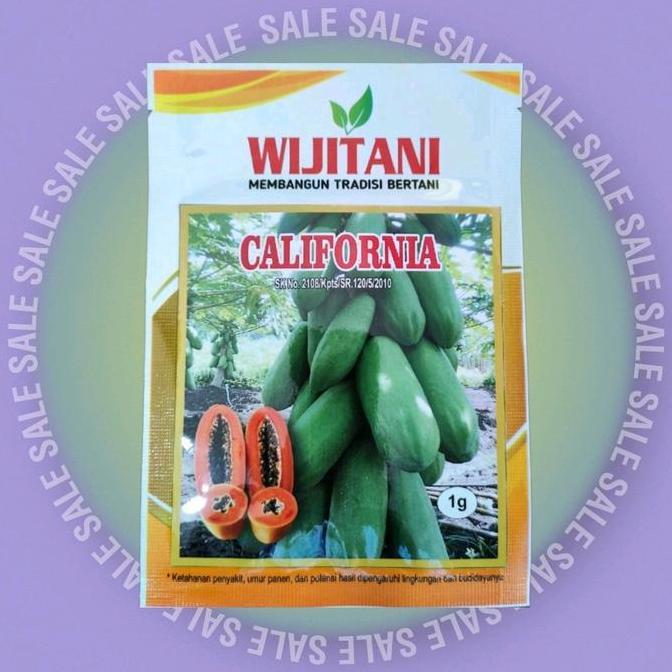 benih pepaya California kemasan pabrik wijitani berat bersih 1 gram perkiraan isi 60 biji