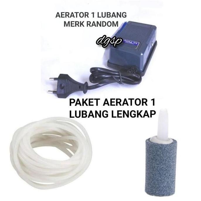 Aerator 1 output paket lengkap mesin, selang, airstone Aquarium