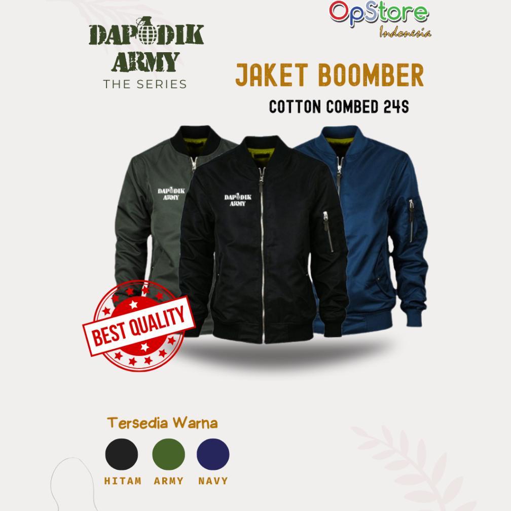 Jaket Bomber Dapodik Army Ukuran S-2XL