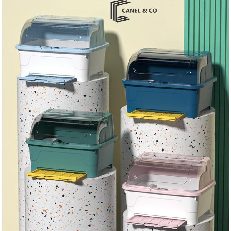 Bisa Cod Canel & Co Tutup Rak Piring Plastik / Rak Pengering Air Mangkok Rak Piring Dengan Tutup Rak