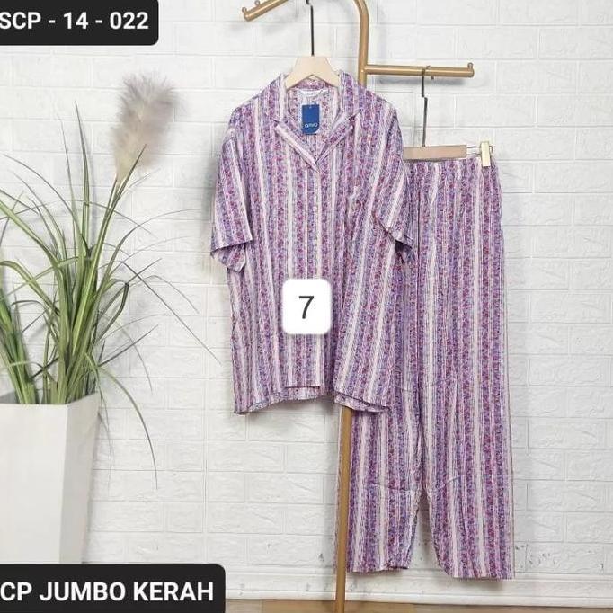 BAJU TIDUR SETELAN PANJANG SIZE JUMBO KATUN RAYON AMRO