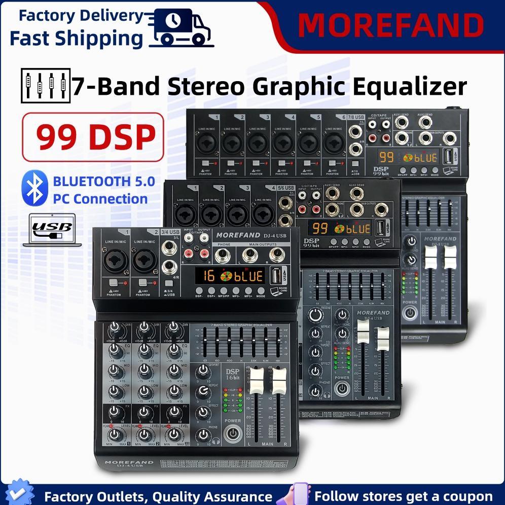 yemdiskot - morefand dj4/dj6/dj8 audio mixer profesional bluetooth usb 4-6-8 channel recording