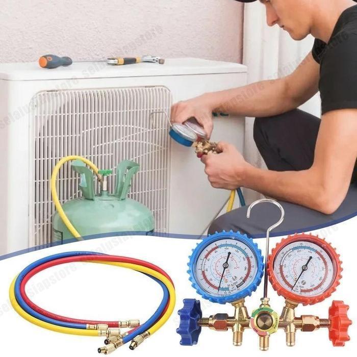 Paket Komplit Isi Ac Mobil R134A Double Manifold/Paket Lengkap Isi Freon Ac Mobil Alat Manifold Doub