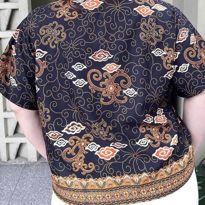 Veda Kemeja Batik Wanita Bsize Atasan Batik Wanita Jumbo BlousePlusSize 55-120 KG Formal Kancing Nya