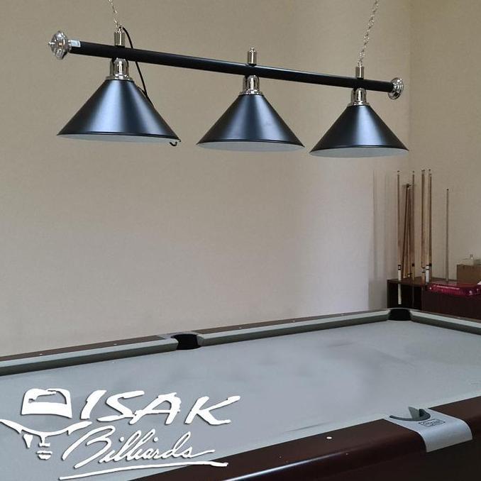 Lampu Meja Billiard 3 Kap - Black - Pool Table Light 3 Cup Biliar Lamp Terlaris