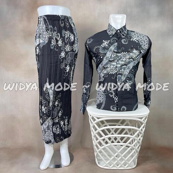 Widya Mode - Baju Batik Kemeja Lengan Panjang Batik Couple Set Rok Plisket Batik Lamaran Batik Coupl
