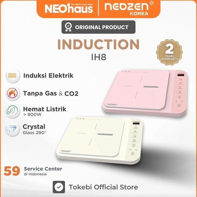 Kompor Induksi Neozen IH8 - 1 Zona Pemanas, Daya 900W, Dimensi 34x27x5cm