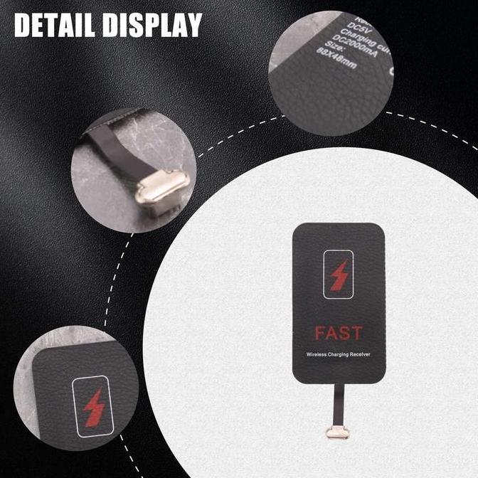 Tripledi Wireless Charger Receiver Fast 10W 2A Micro Usb Lightning Adapter Handphone