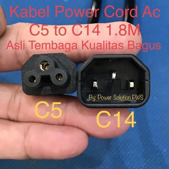 Kabel Power Ac Cord C14 to C5 / C14 to colokan Notebook / C14-adaptor Murah