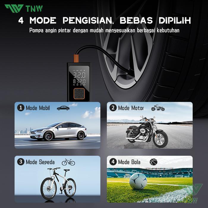 Tnw Ci12 Pompa Ban Motor Dan Mobil Electric Air Pump Car Air Pump Tire Inflator Portable Mini Pompa 