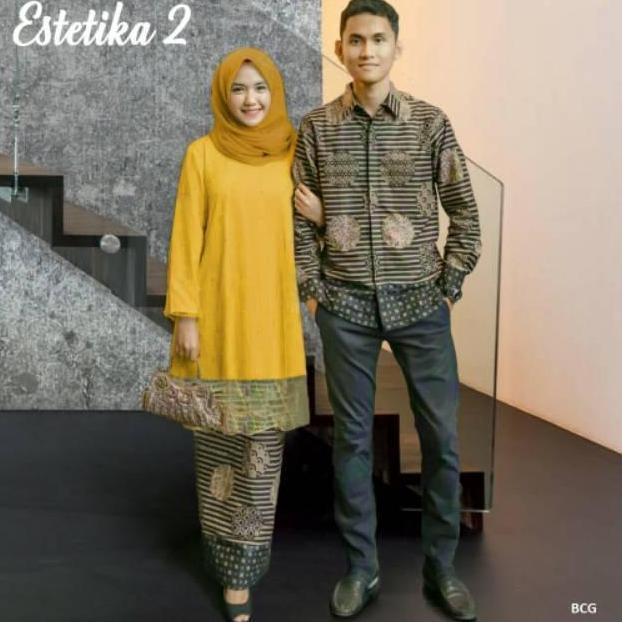 Batik Couple Setelan Kebaya Shofia Tille Mutiara Syari Trendy Bu