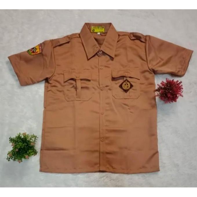 New- seragam pramuka smp sma baju pramuka lengan pendek bahan elemen