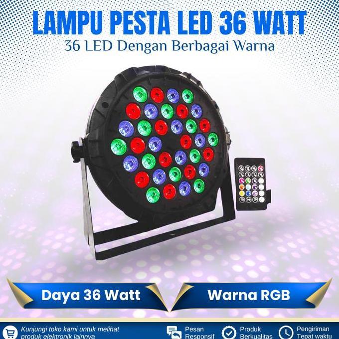 Lampu Sorot Disco Led 36 Watt Rgb Mitsuyama Lampu Pesta Warna Warni Lampu Disko Sorot 36 Led Rgb