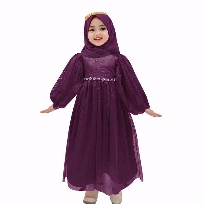 gamis anak perempuan Ellisa 2-11Tahun / gamis anak perempuan model baru 2024 / gamis lebaran 2024 an
