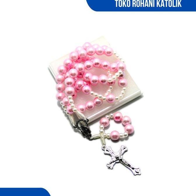 ROSARIO MUTIARA PINK SERIES / KALUNG ROSARIO MUTIARA / KONTAS / ROSARIO WANITA