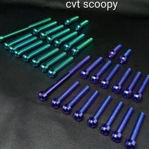 Baut Titanium Full Cvt Beat / Scoopy Karbu Deluxe Genio Kualitas Original Titanium Vietnam