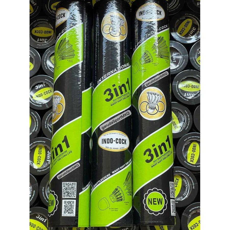 Cock badminton Indocock 3 in 1 / Shuttlecock Indocock 3 in 1 Hijau