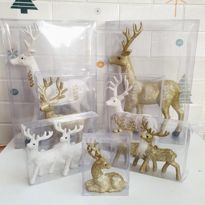Dekorasi Rusa Natal Murah Pajangan Christmas Raindeer Tanduk Rusa Gold