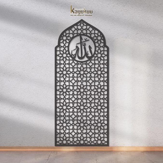 Kreasikayukuu Mihrab Mushola Kubah Allah A | Hiasan Dinding Mushola Dekorasi Mushola Minimalis