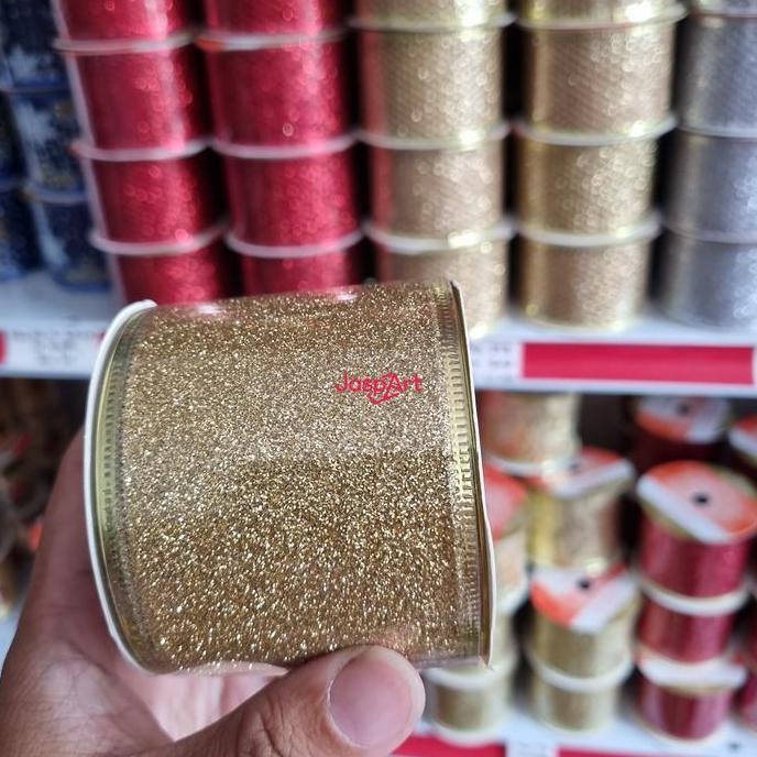 PITA GLITTER NATAL PINGGIR KAWAT PITA PARCEL PITA MOTIF PASIR