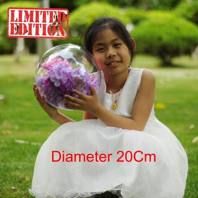 Bola Bening/Transparan Akrilik Hiasan Natal. Bola Kado Natal 20Cm