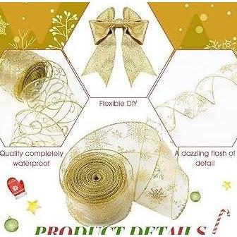 Pita Pohon Natal Roll Jolly Holly Motif 4cm pita roll pita organdi pita satin pita mini pita natal p