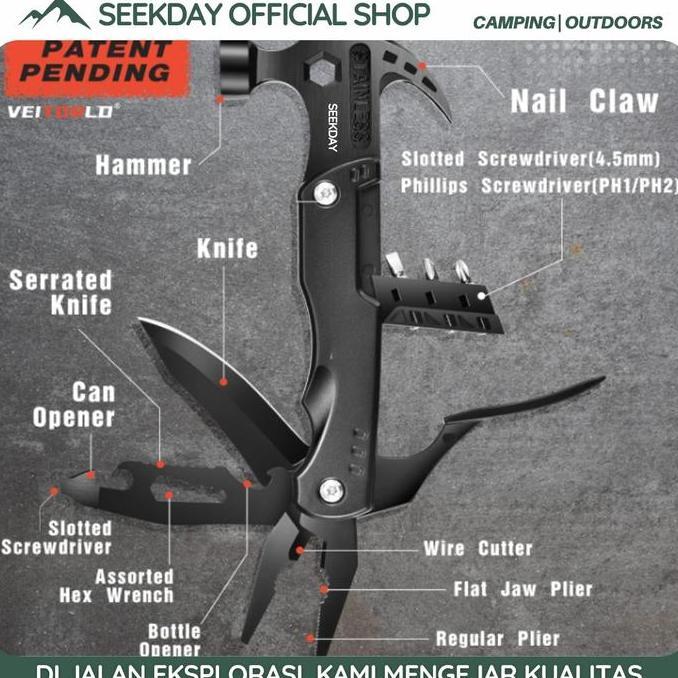 Grosir Seekday Palu Multifungsi Palu Tang Lipat Multifunctional Axe - Alat Multifungsi - Palu Multif