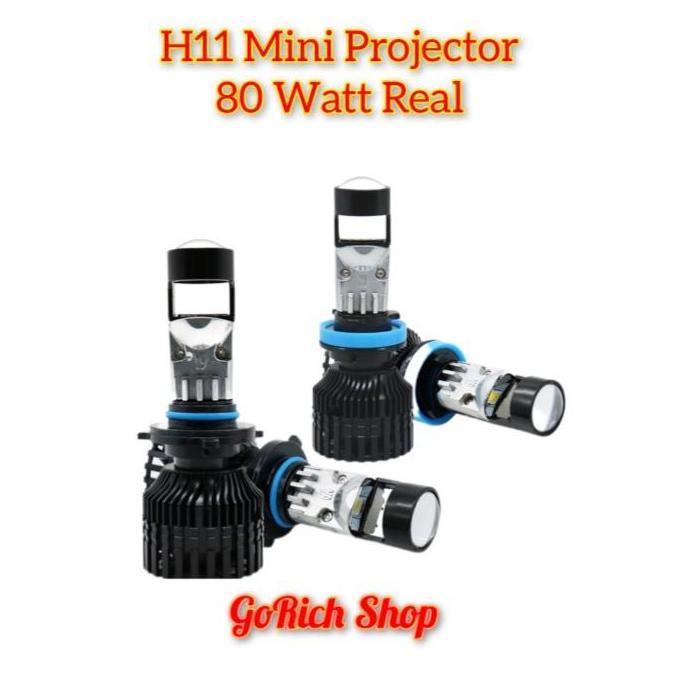 Led Foglamp Headlamp H11 Mini Projector Bi Led A80S Super Terang