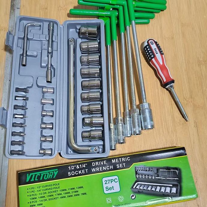 Sale Promo Paket Kunci 1 Set Lengkap Kenmaster / Kunci Shock Seck Set 27 Pcs + Kunci T Set 5 Pcs 8-1