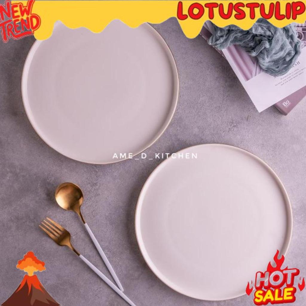 Grosir Piring Bijian Keramik Pasta 10.25 Inch Putih