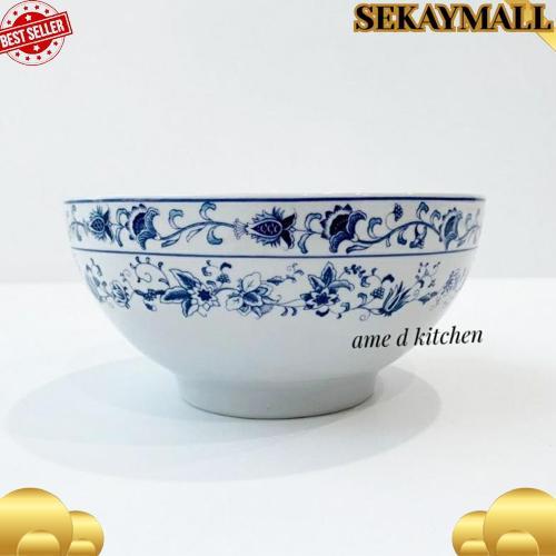 New Produk Mangkok Keramik Bunga Biru Oriental Siera
