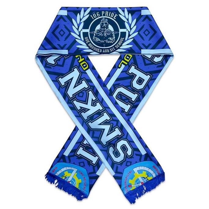 Syal Printing Custom Bisa SATUAN - Umroh / Bola / Komunitas / Wisata / Suporter ( Bebas warna, logo,