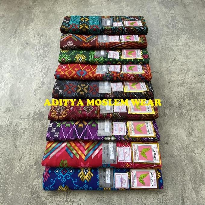 Spesial Sarung Batik Cirebonan Dua Daun Cap Cent Motif Songket | Sarung Cewek Wanita Perempuan Santr
